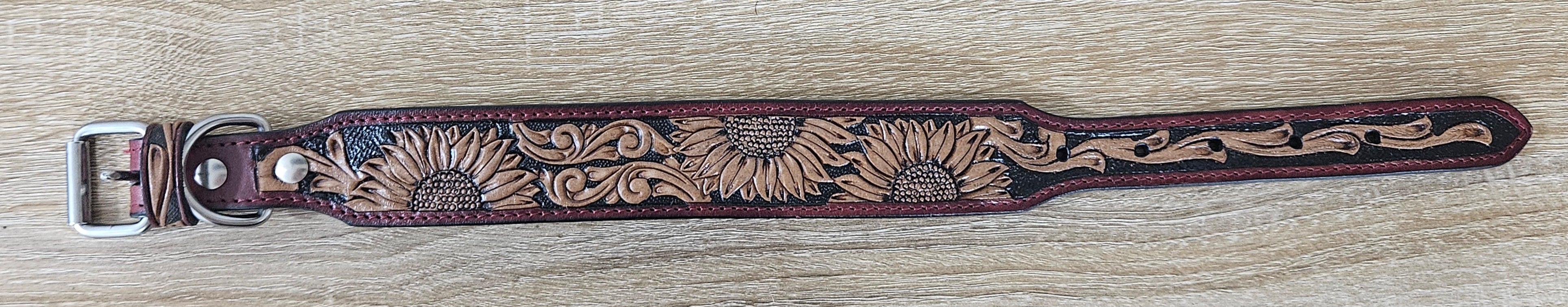 Double Sunflower Dog Collar