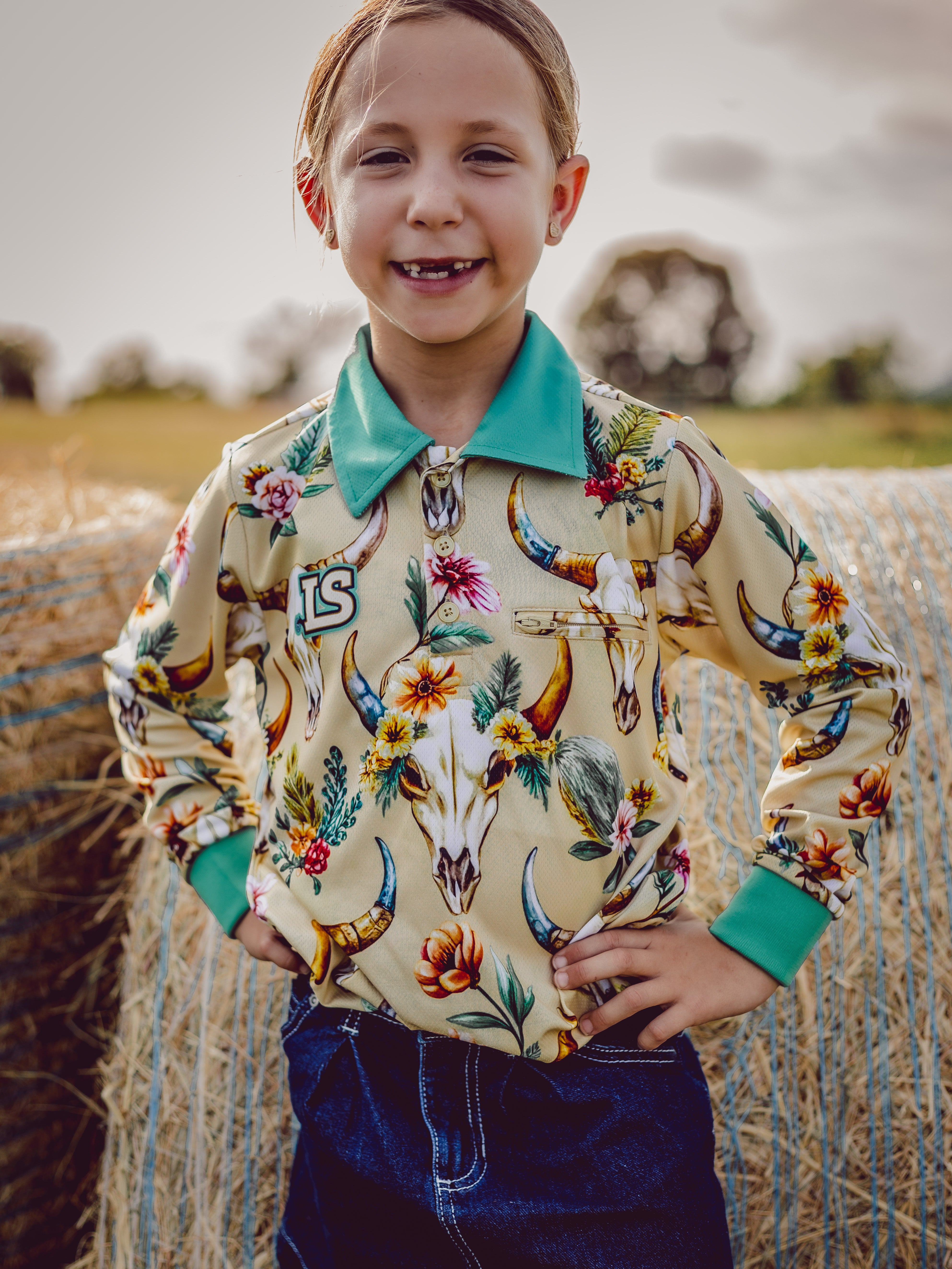 Skull and Flowers Sun Protection Shirt