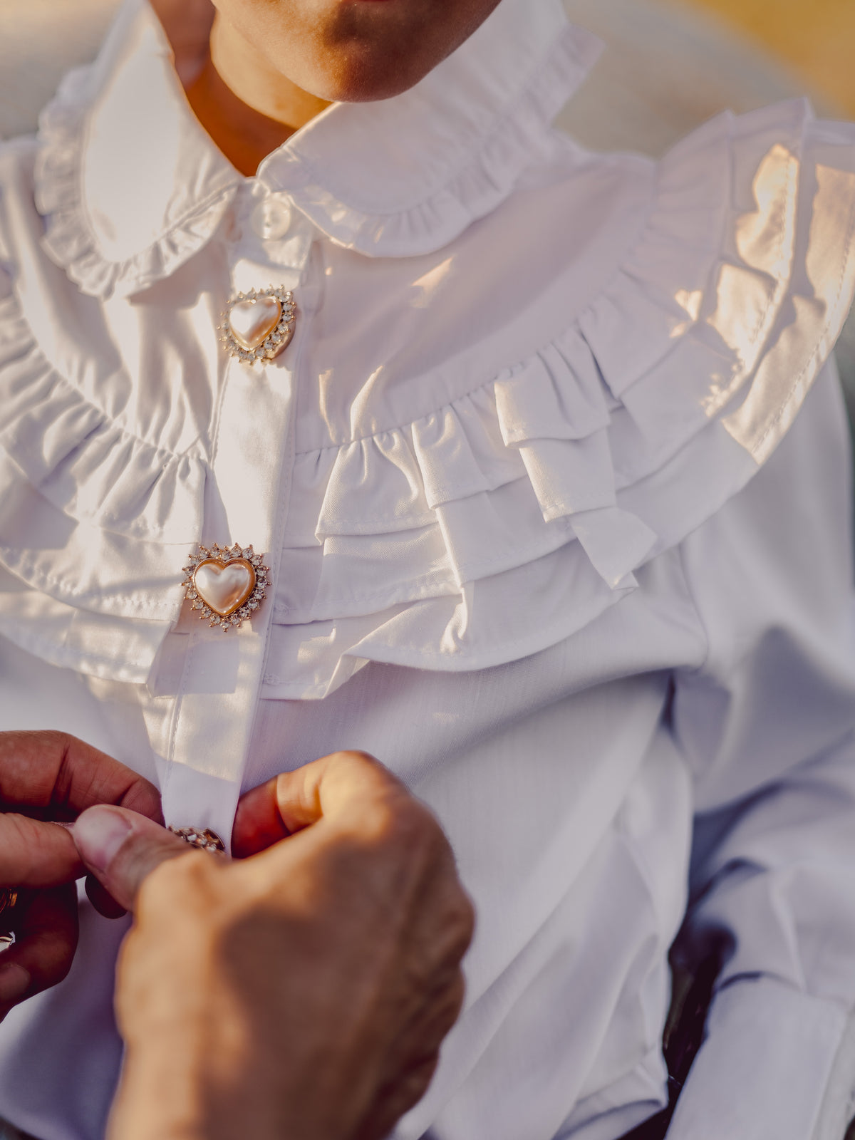 Sweetheart Button Covers - Pearl Heart