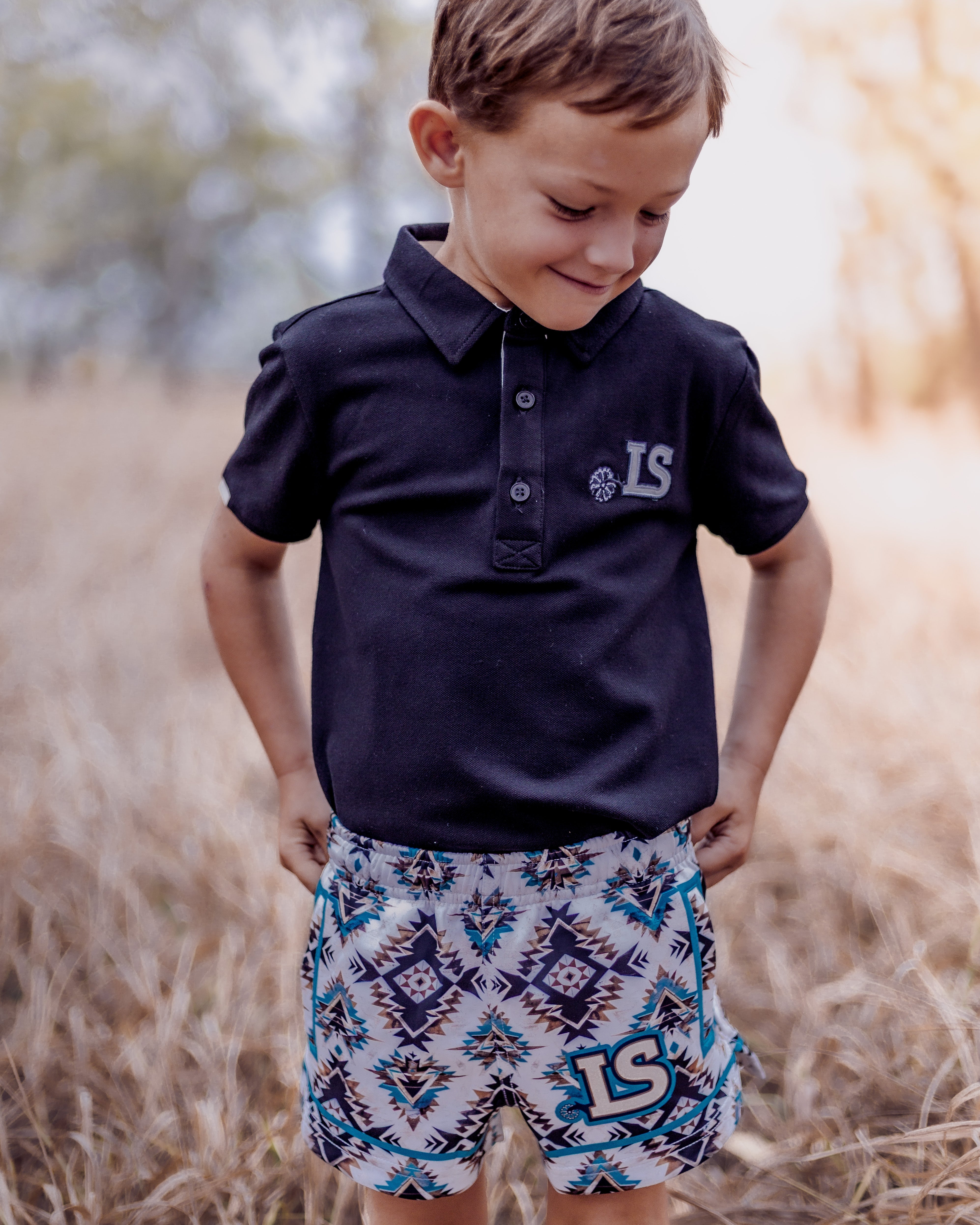 Teal Aztec Shorts
