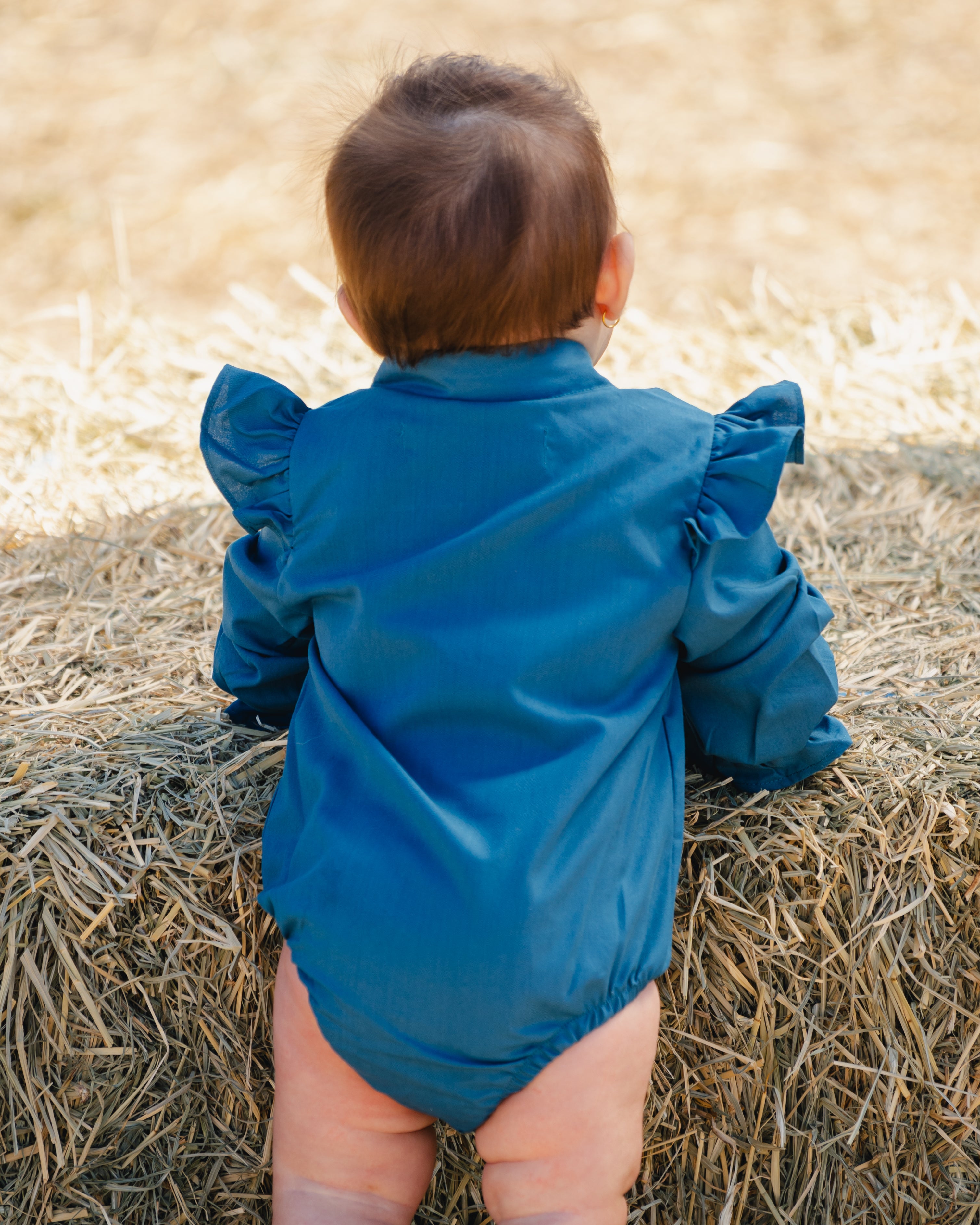 Tara Long Sleeve Ruffle Romper