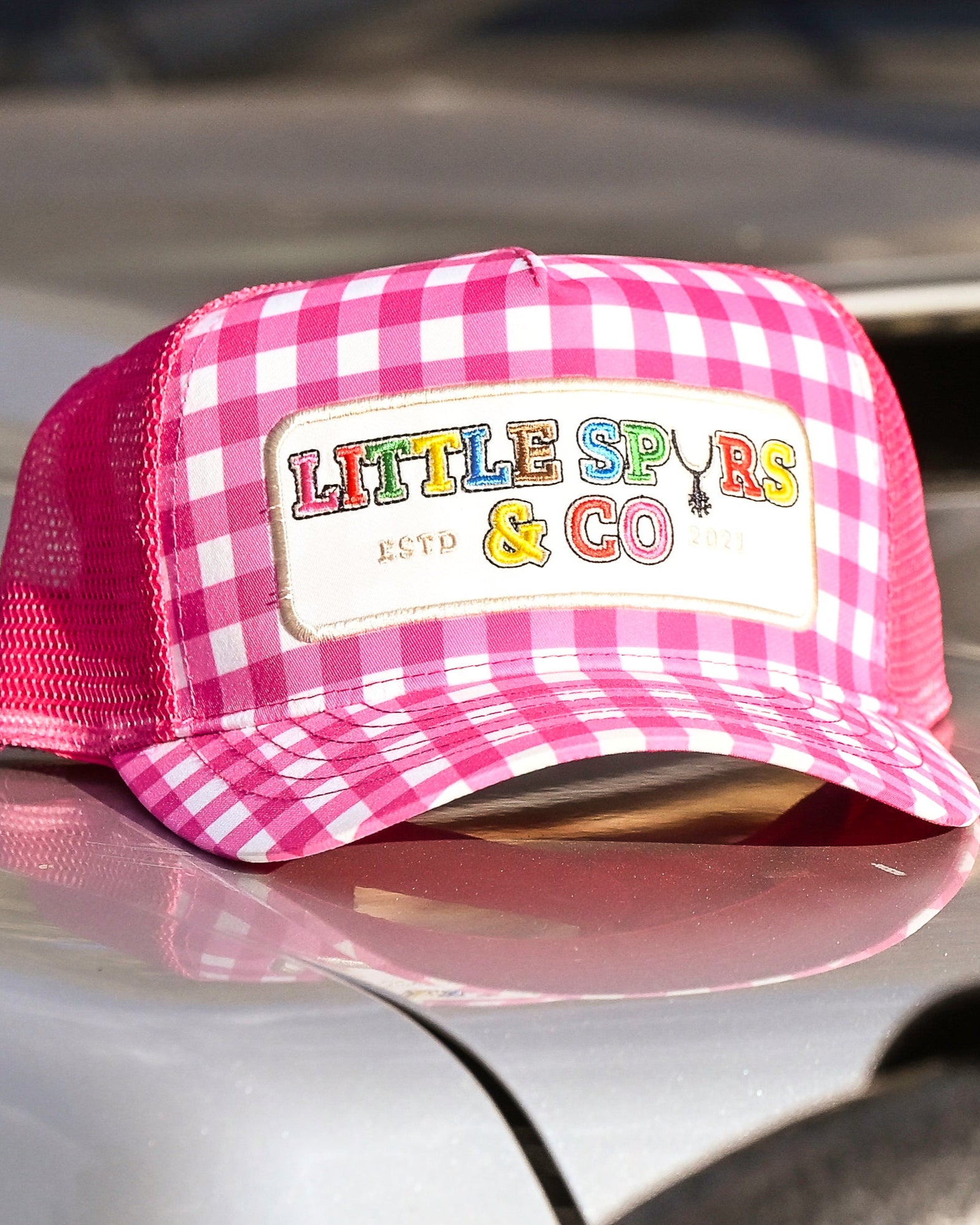 Little Spurs & Co - Pink Gingham Cap