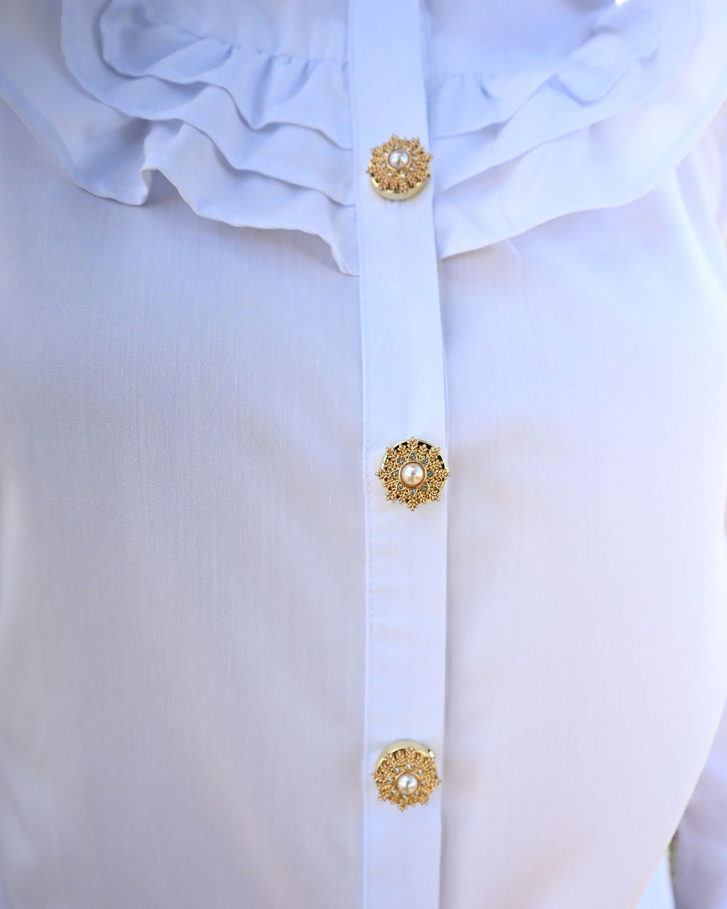 Sweetheart Button Covers - Gold Snowflake