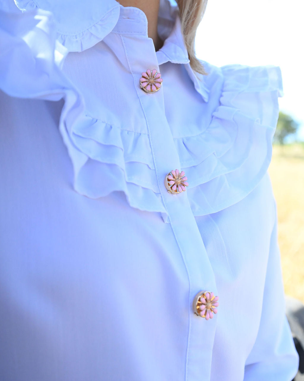Sweetheart Button Covers - Pink Flower