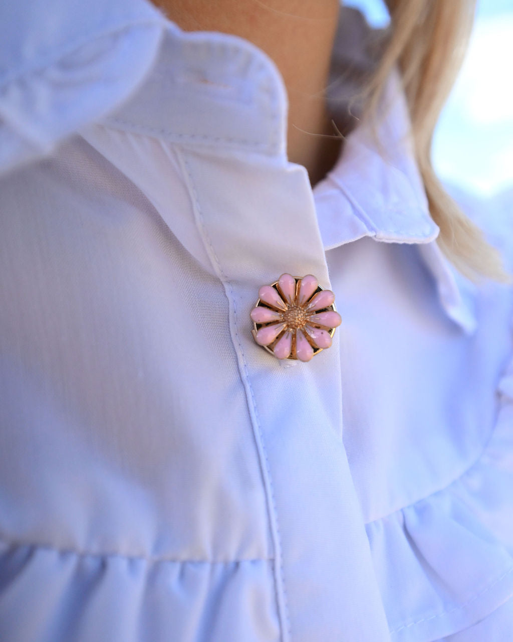 Sweetheart Button Covers - Pink Flower