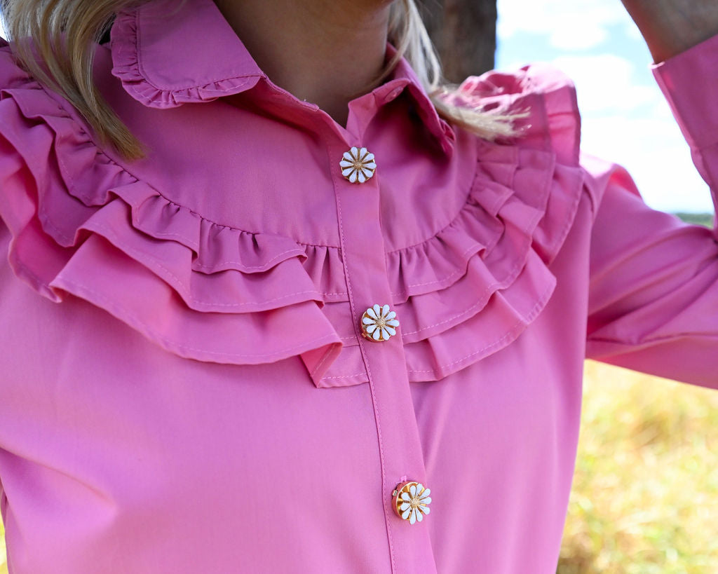Sweetheart Button Covers - White Flower