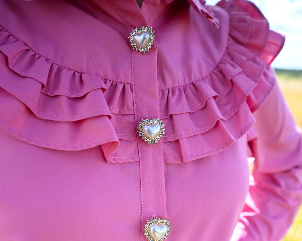 Sweetheart Button Covers - Pearl Heart