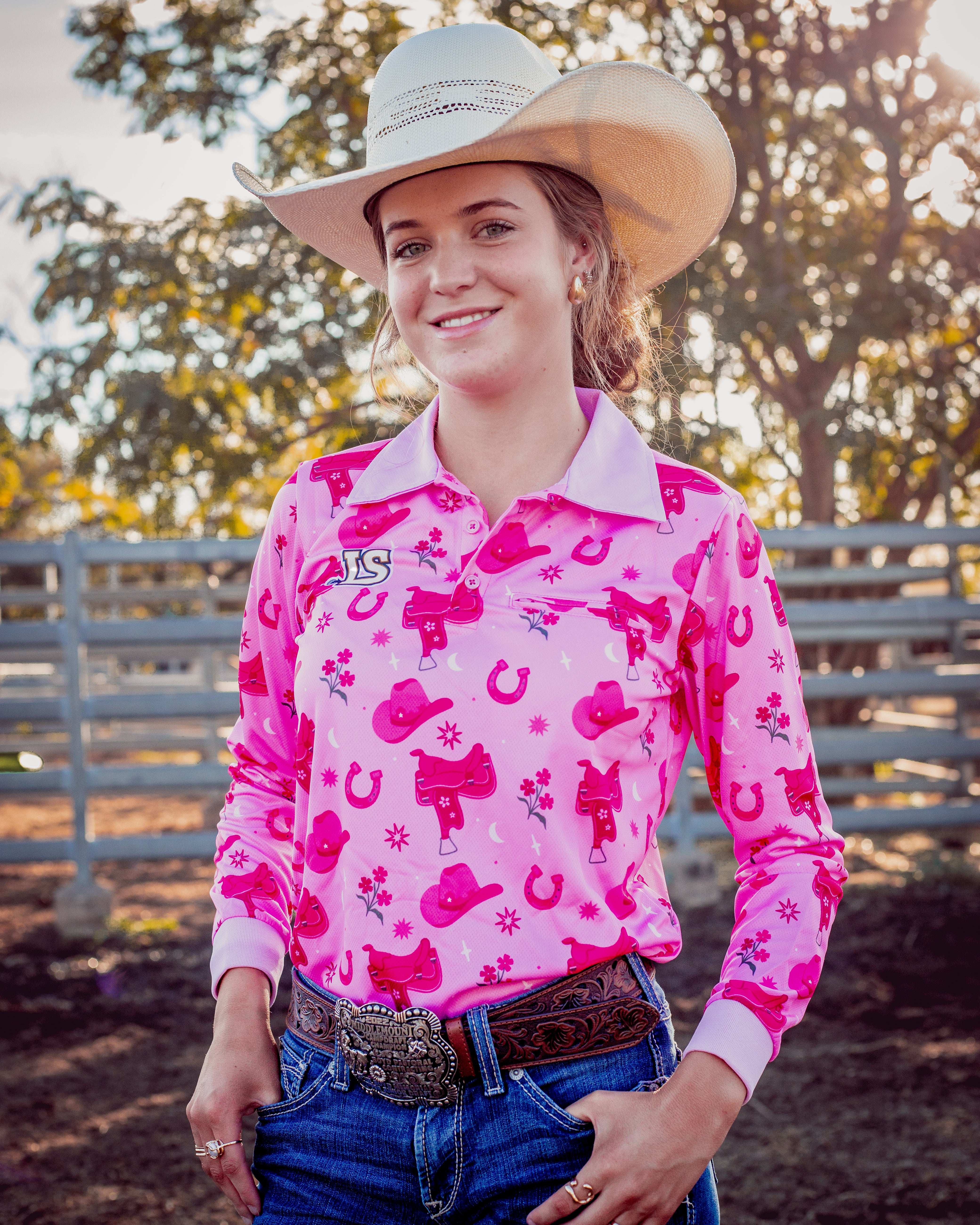 Cowgirl Pink Teen Sun Protection Shirt