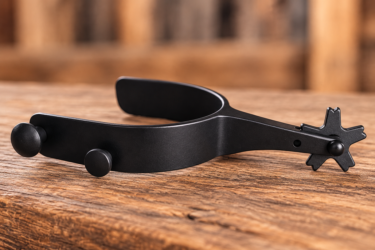 Youth Bull Spurs – Black Steel Mutton Buster