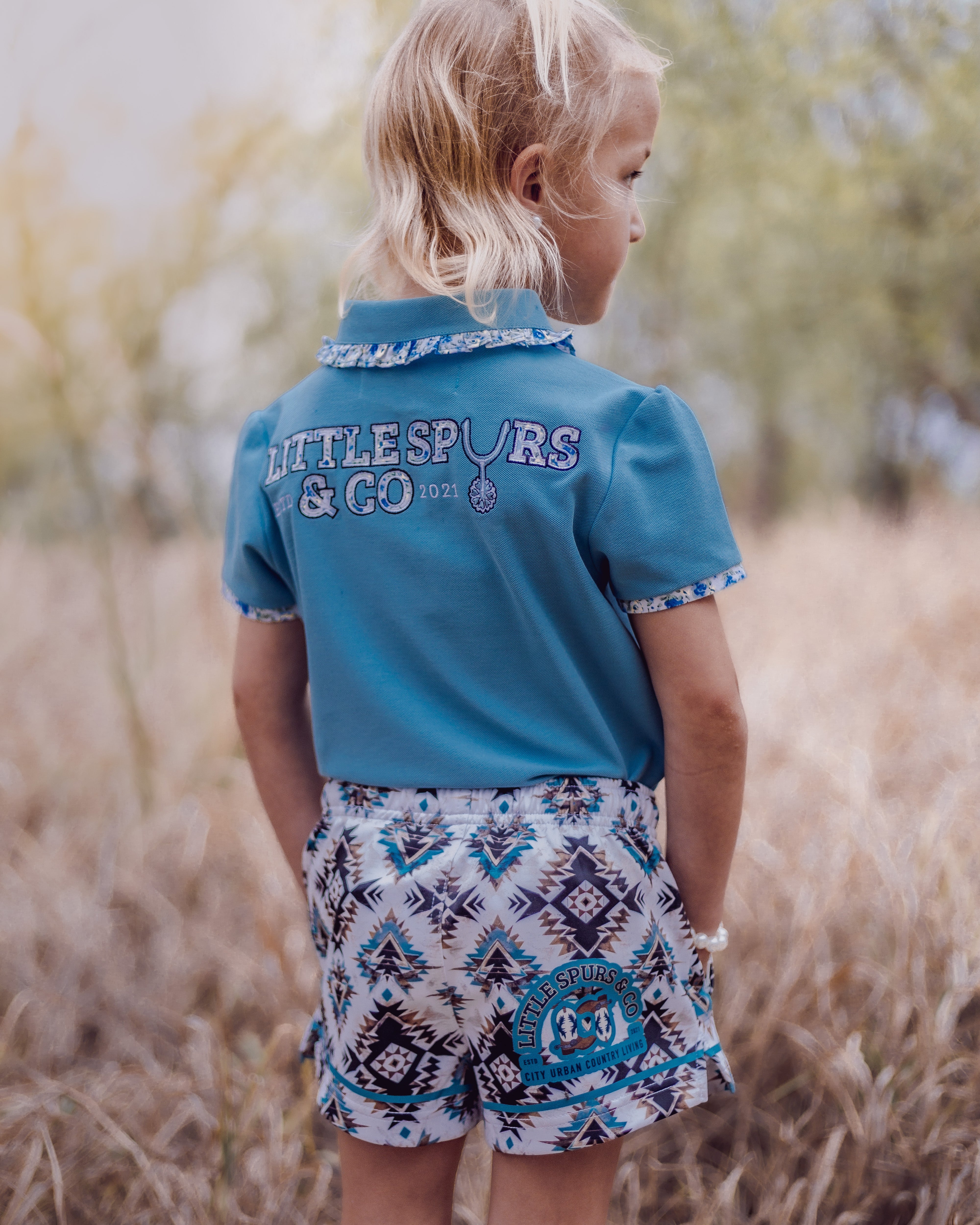 Teal Aztec Shorts