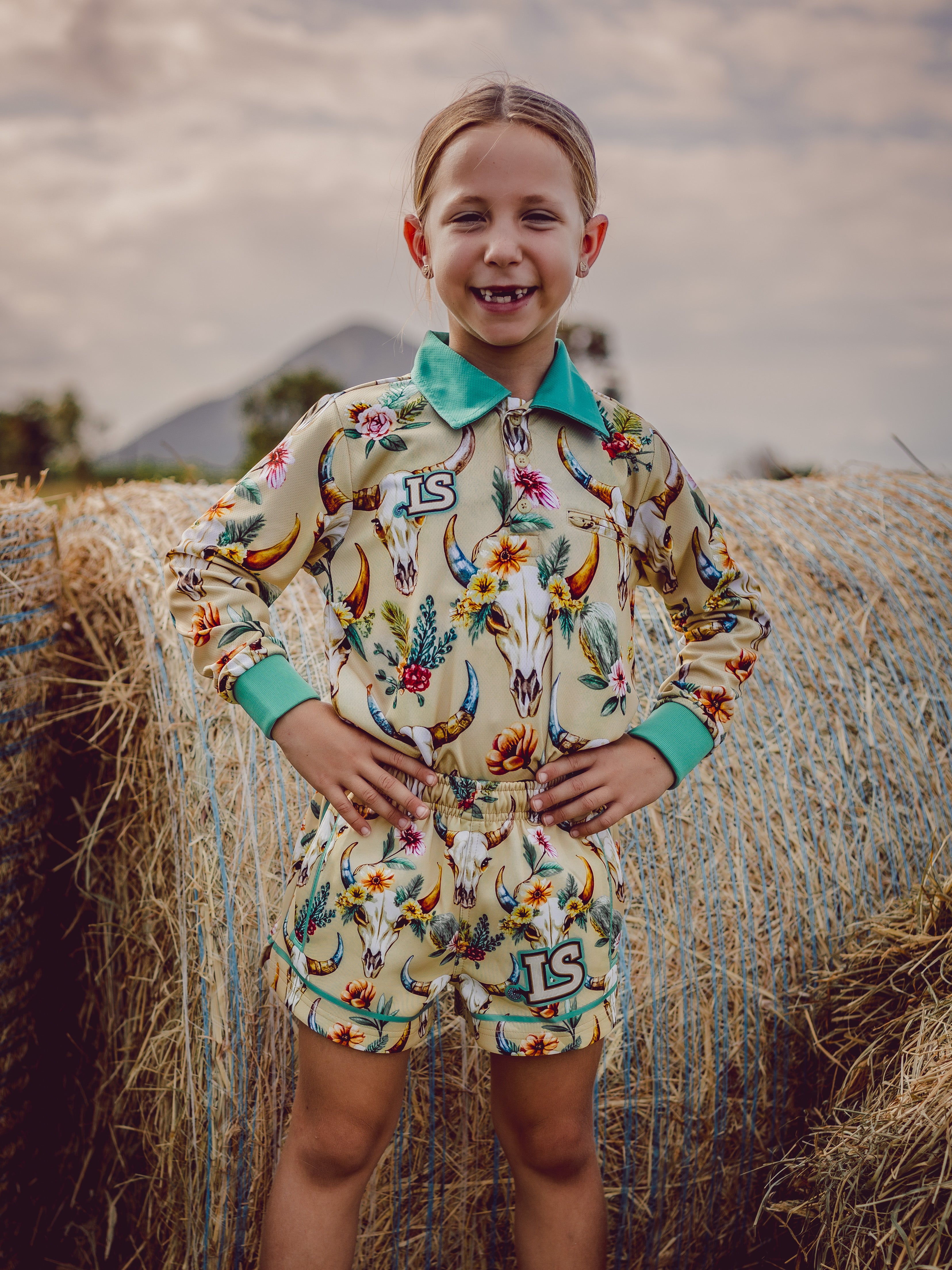 Skull and Flowers Teen Sun Protection Shirt