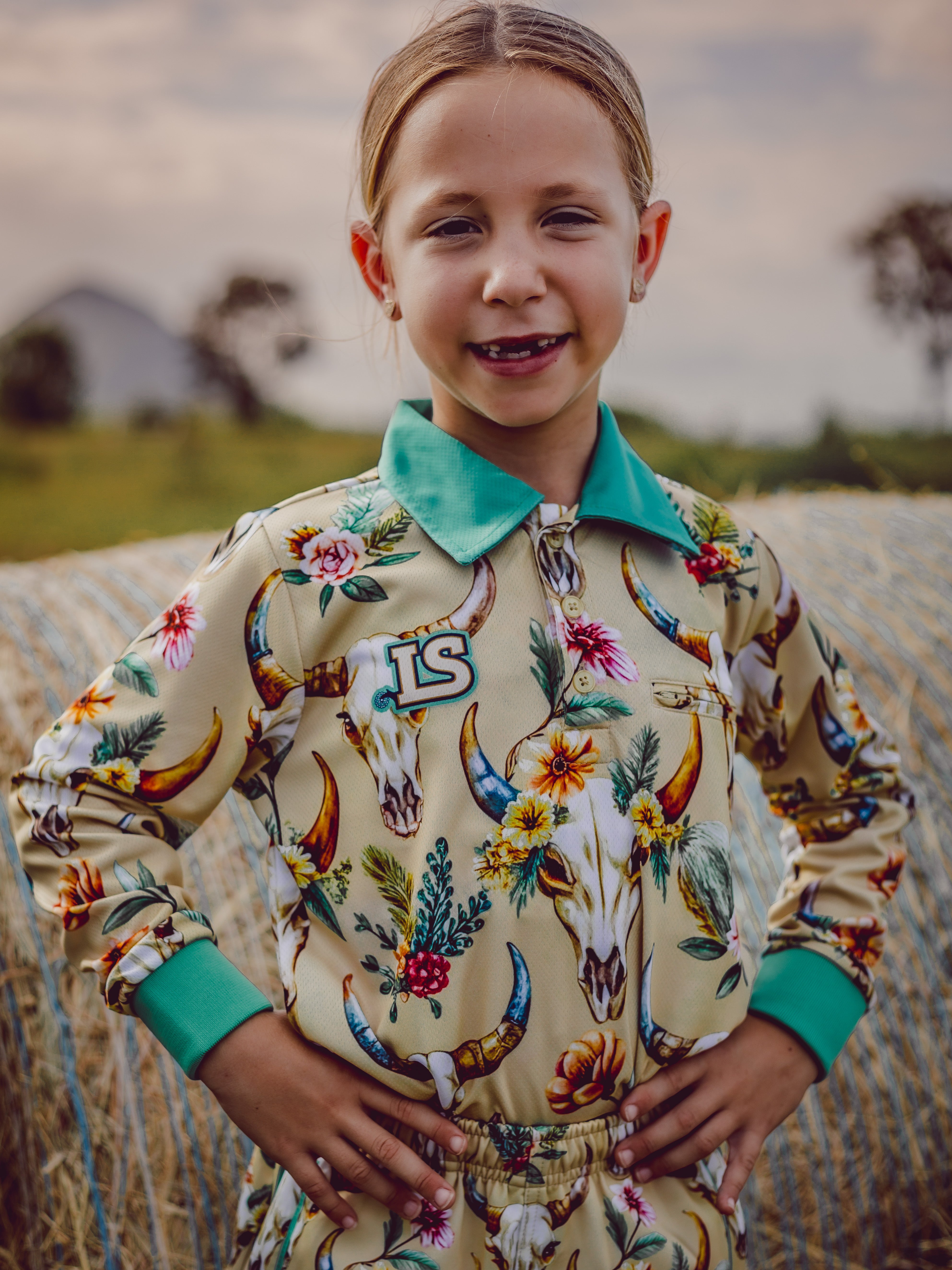 Skull and Flowers Teen Sun Protection Shirt