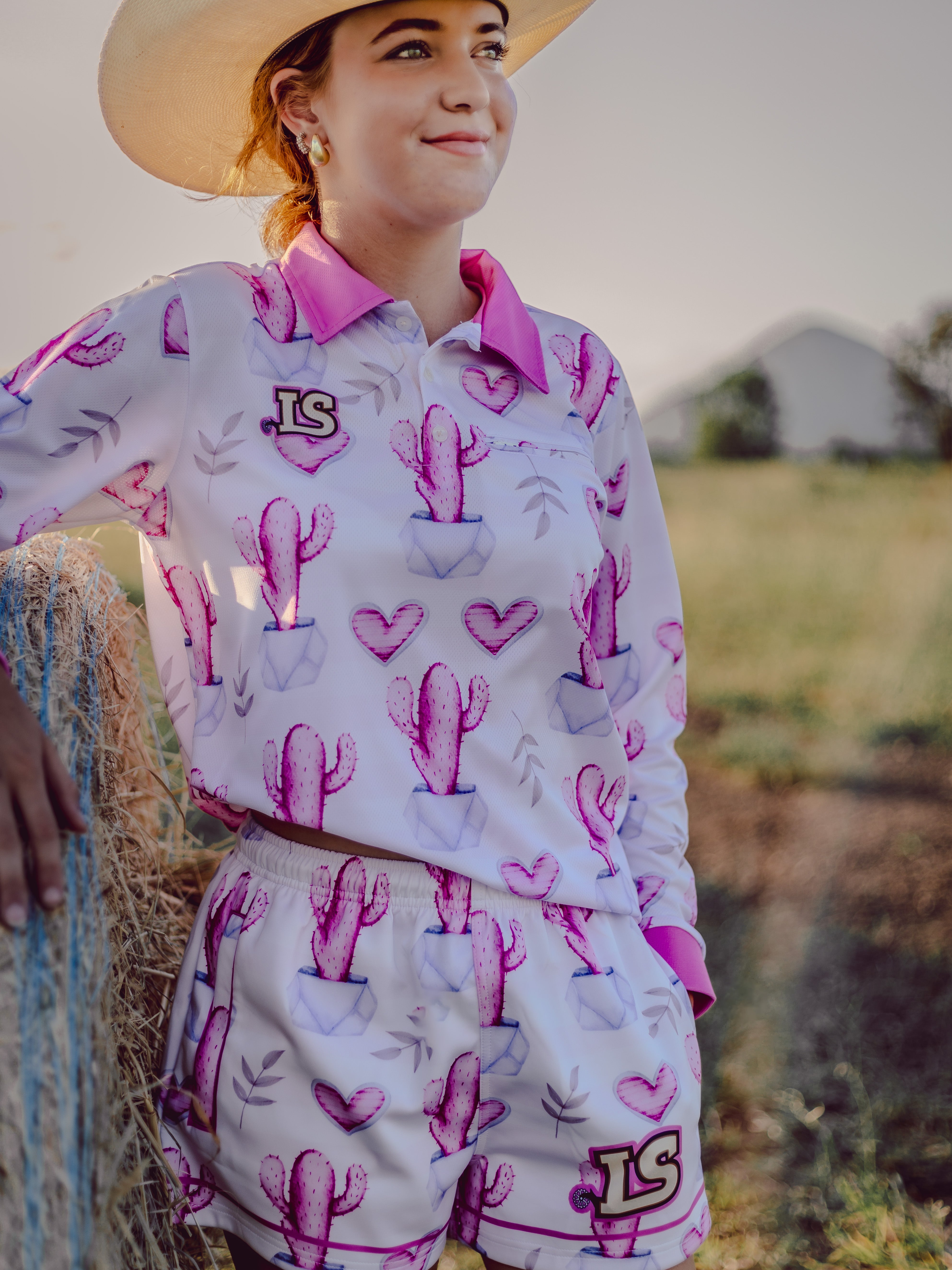 Pink Cactus Teen Sun Protection Shirt