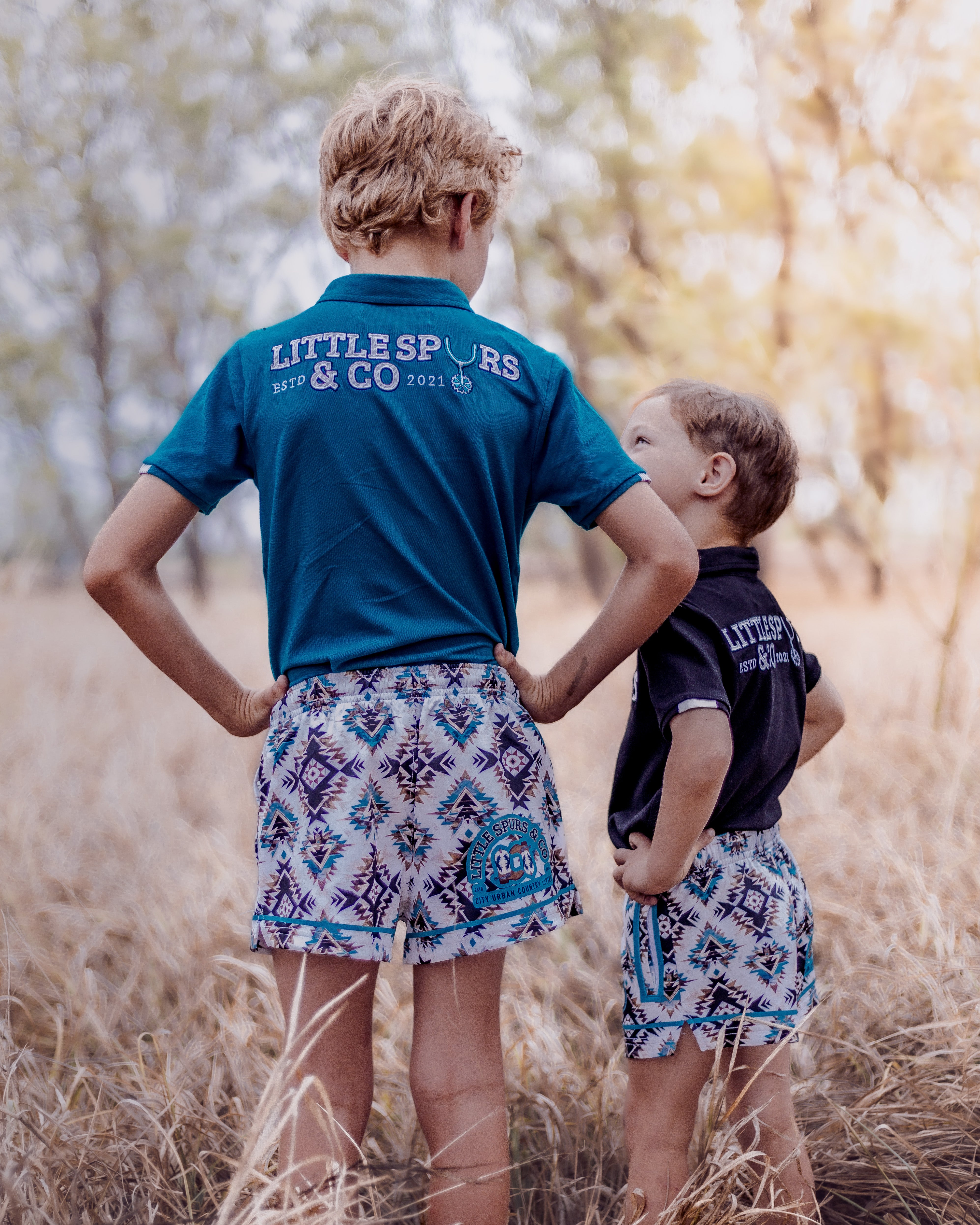 Teal Aztec Teen Shorts