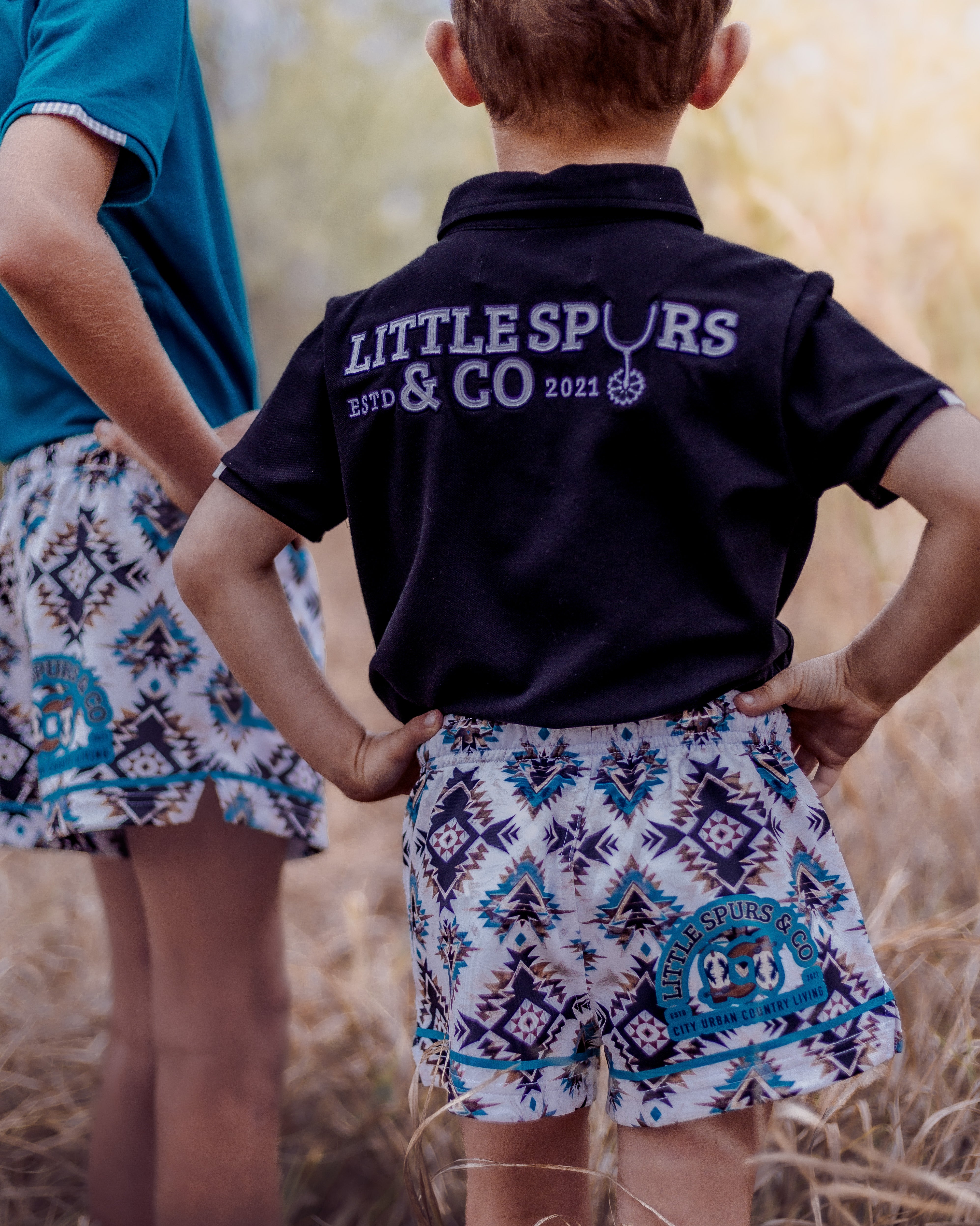 Teal Aztec Teen Shorts