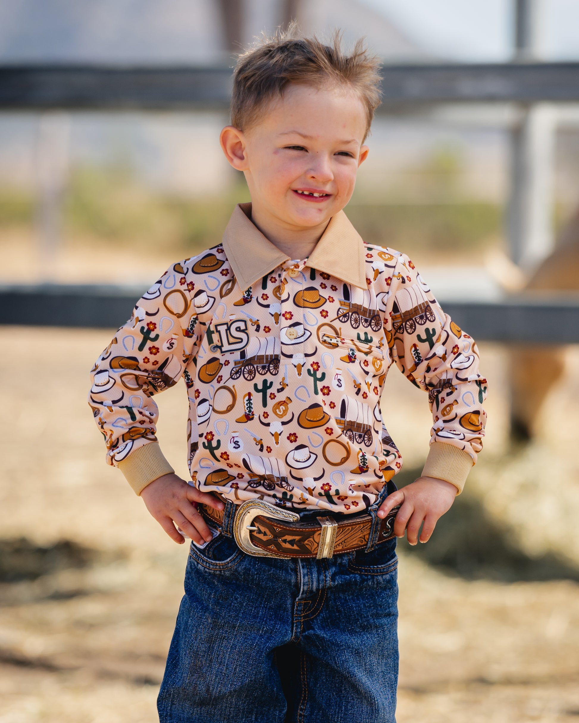 Kids Fishing Shirt - Cowboy