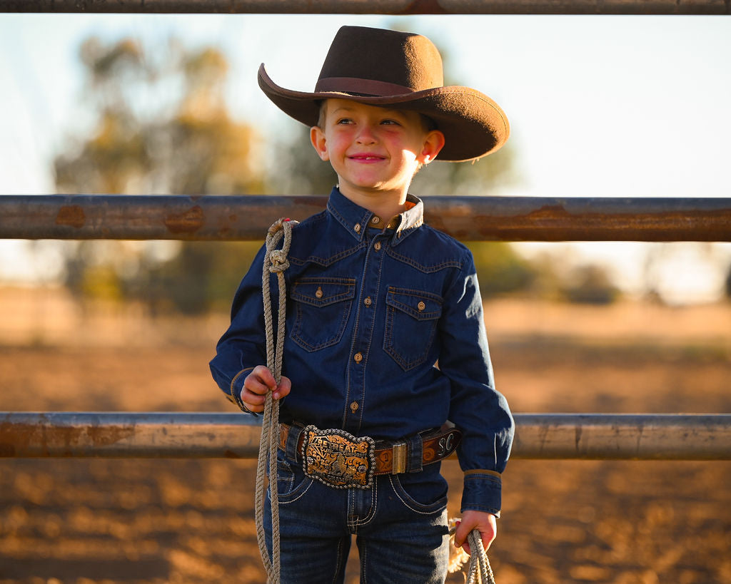Western Boys Long Sleeve Romper