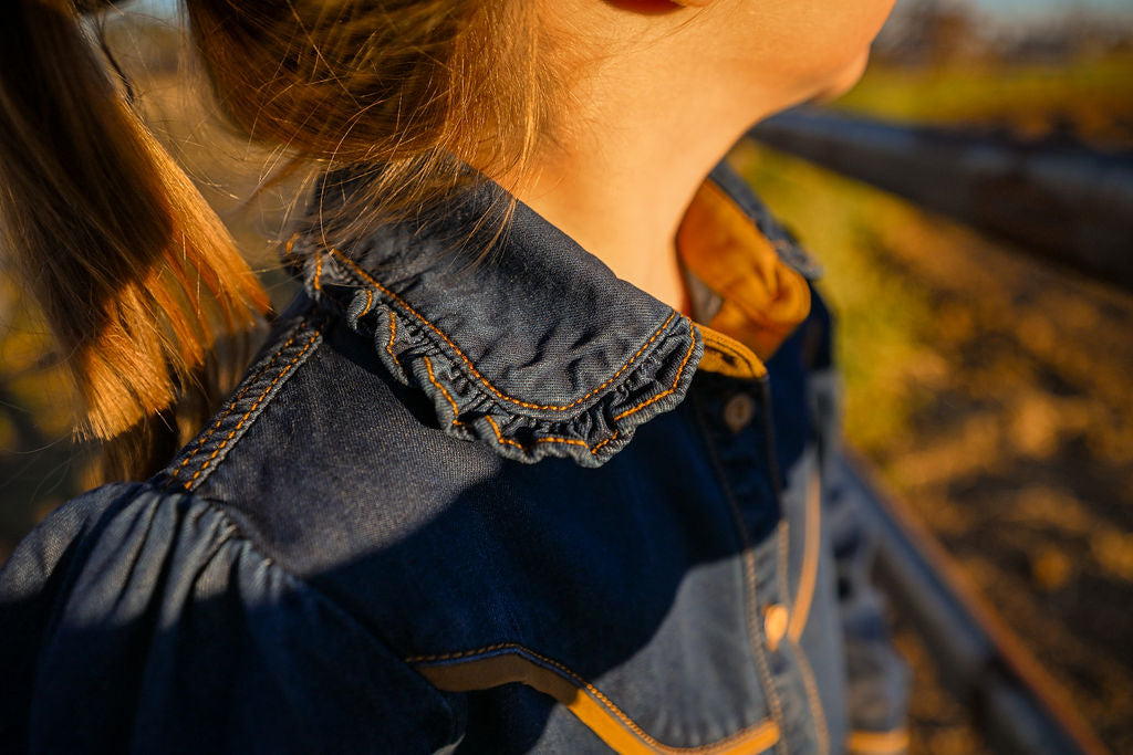 Western Girls Denim Dress Shirt