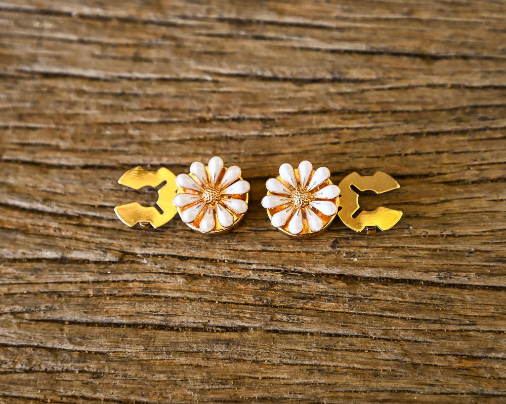 Sweetheart Button Covers - White Flower