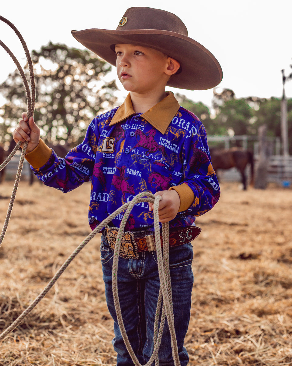 Royal Blue Rodeo Sun Protection Shirt – Littlespursandco