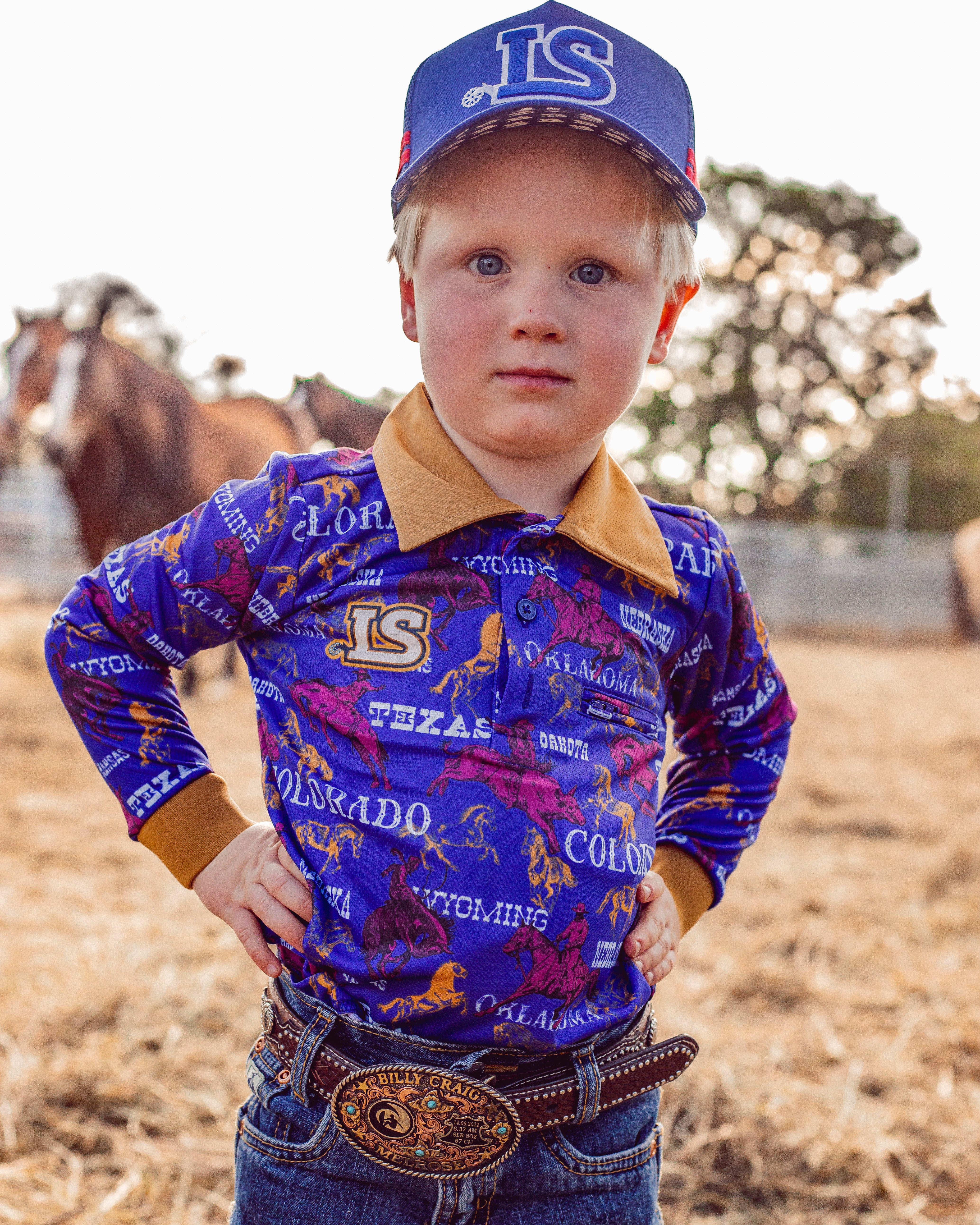 Royal Blue Rodeo Sun Protection Shirt