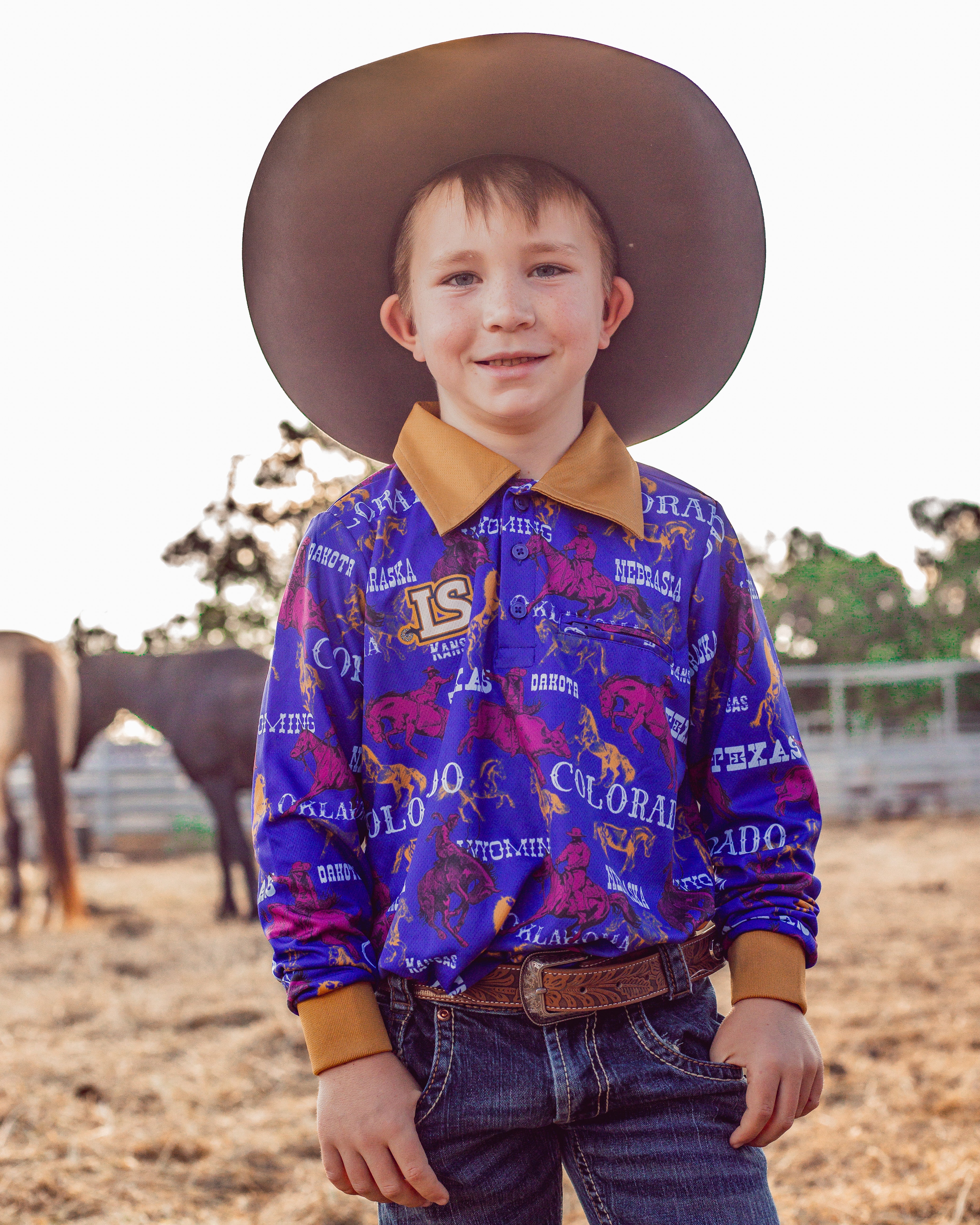 Royal Blue Rodeo Sun Protection Shirt