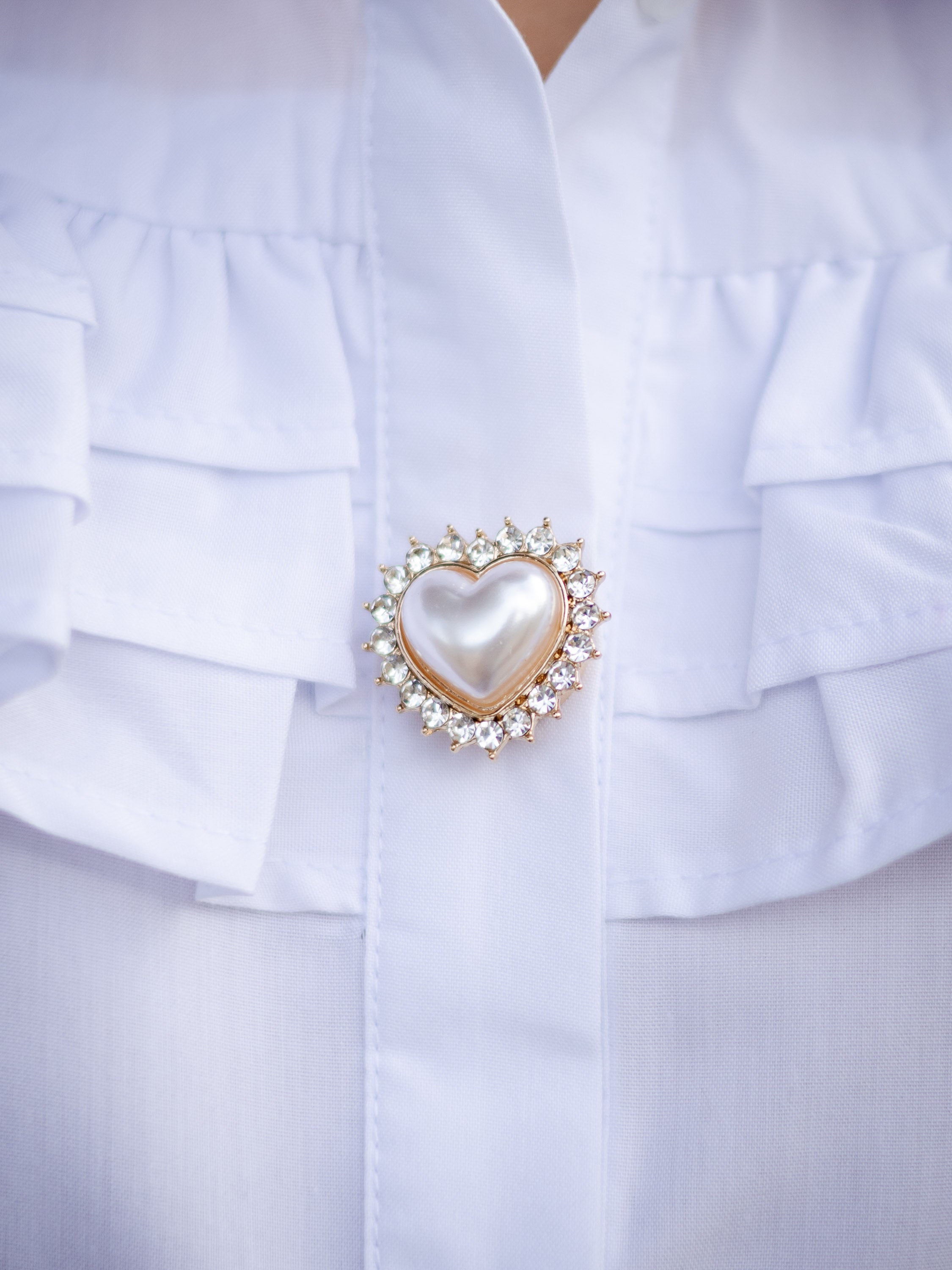 Sweetheart Button Covers - Pearl Heart