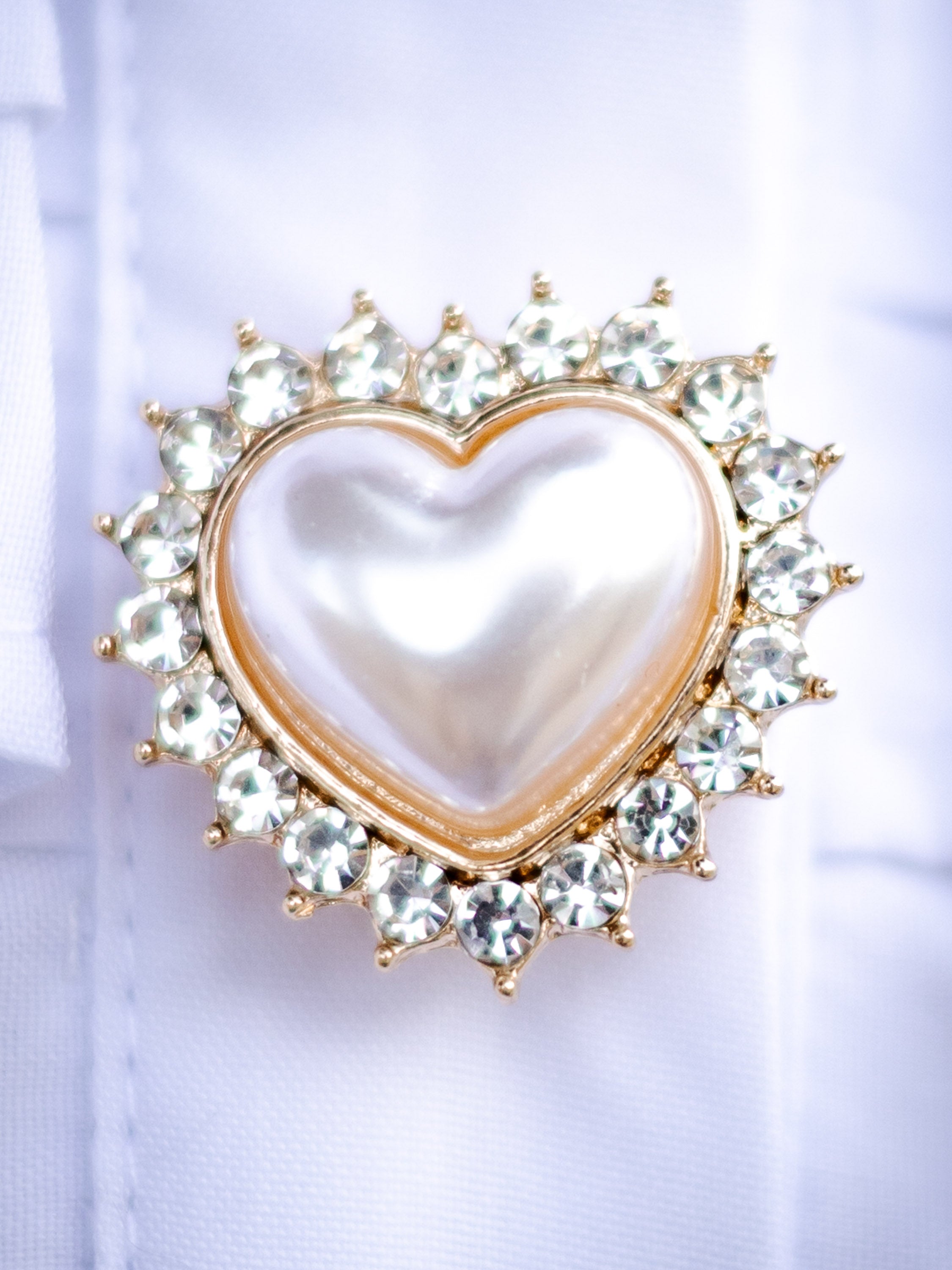 Sweetheart Button Covers - Pearl Heart