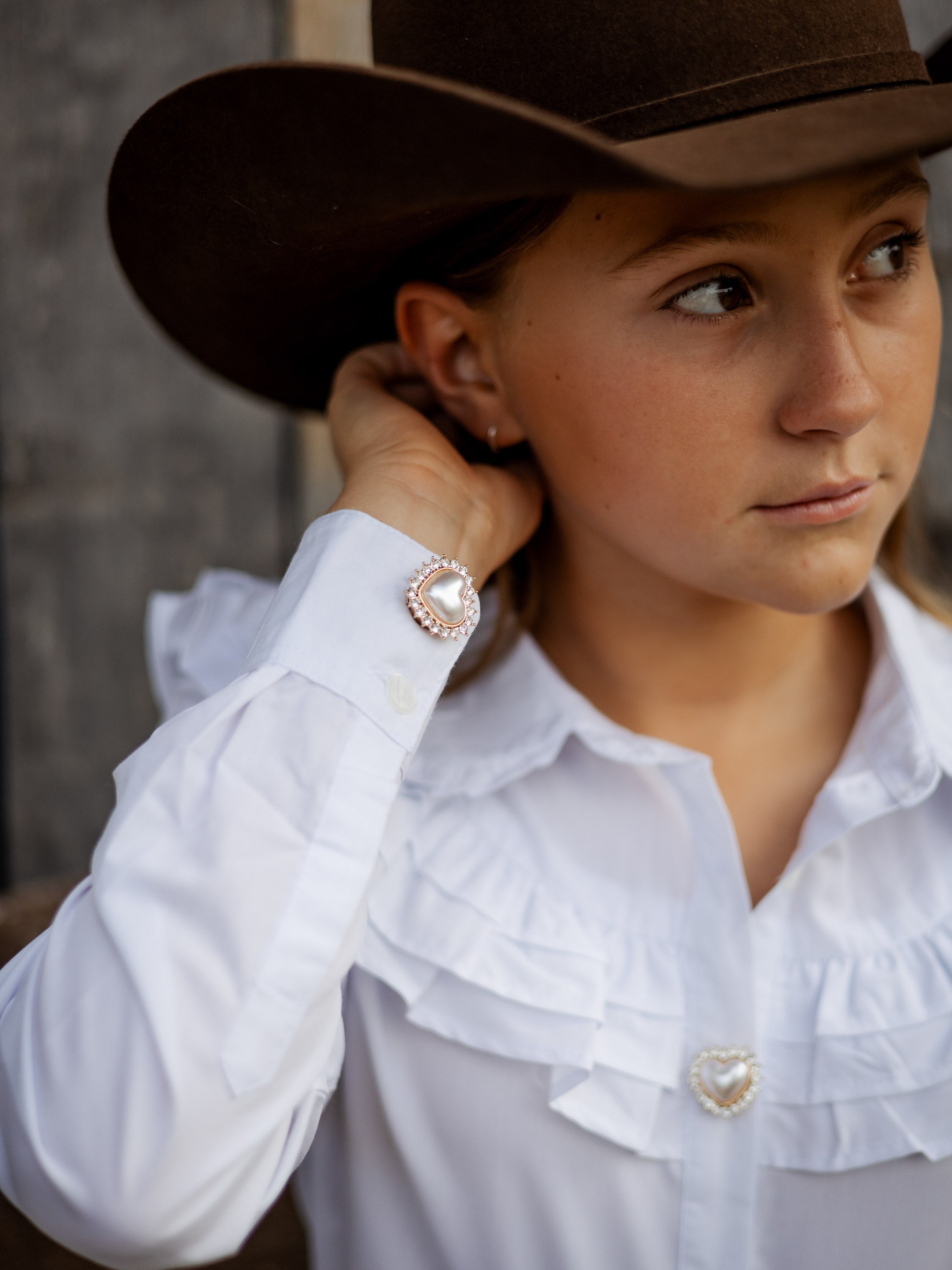 Sweetheart Button Covers - Pearl Heart