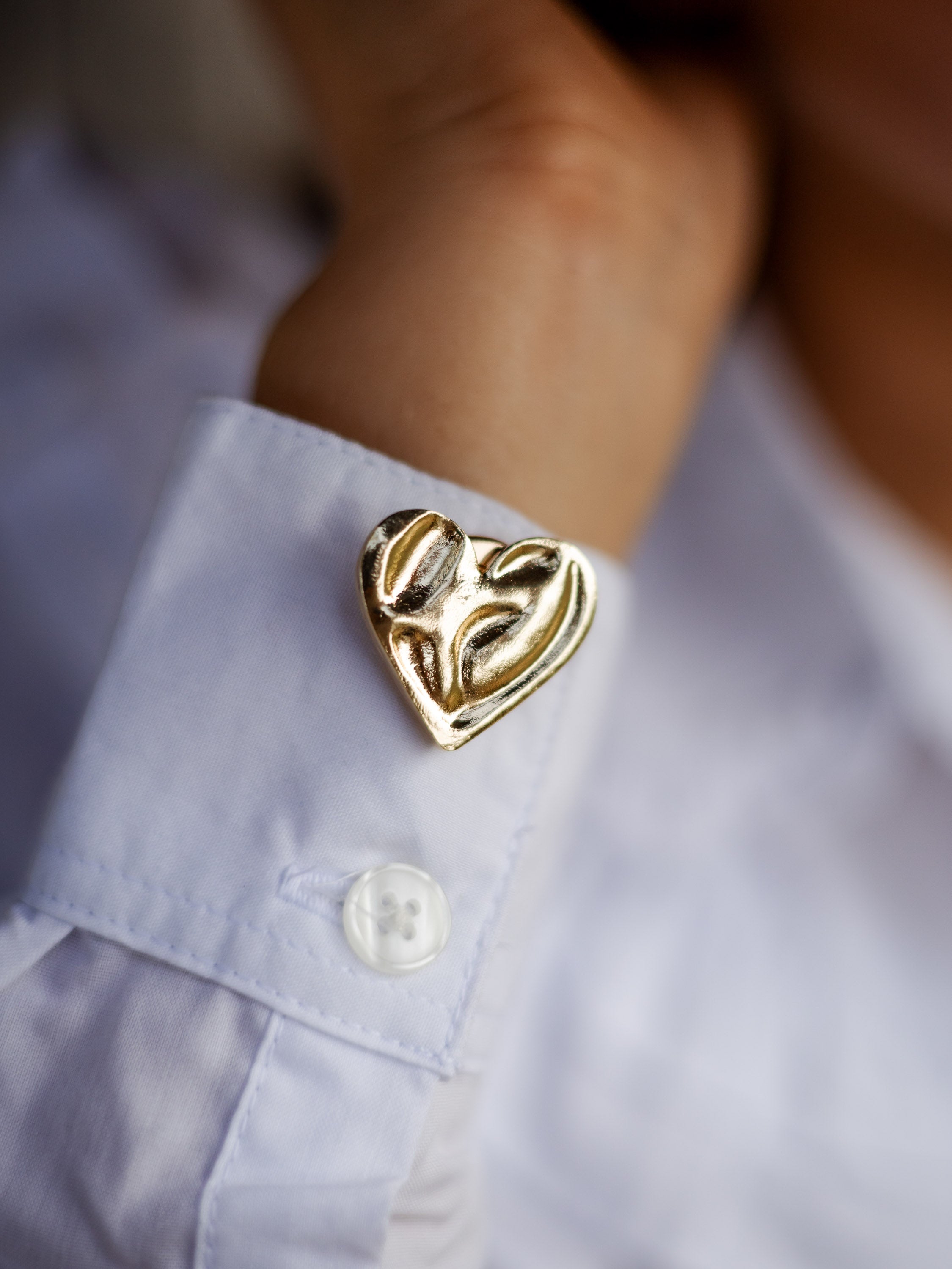 Sweetheart Button Covers - Gold Love Heart