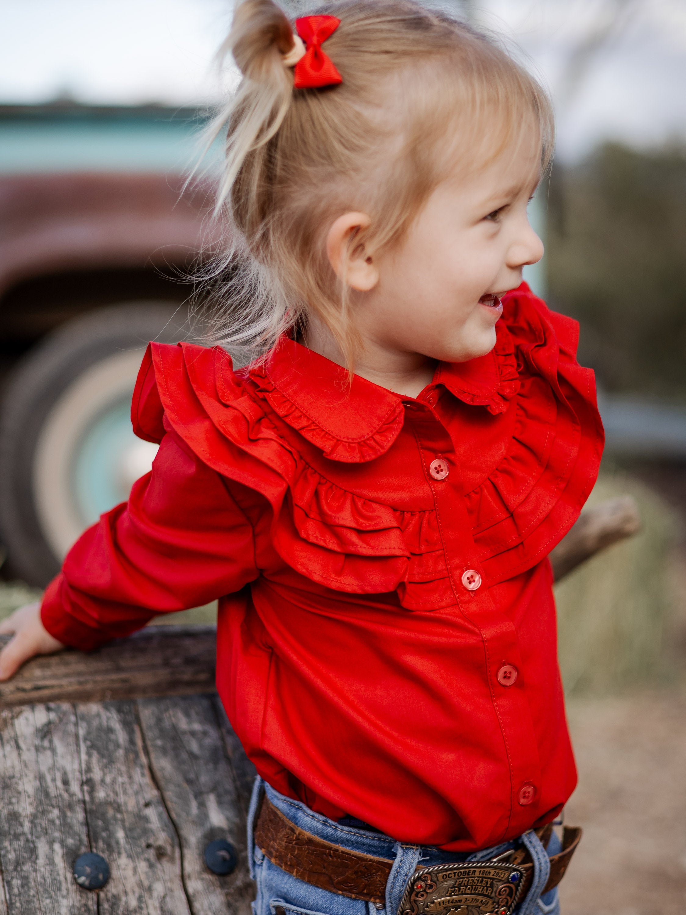 Severnlea Ruffle Long Sleeve Romper