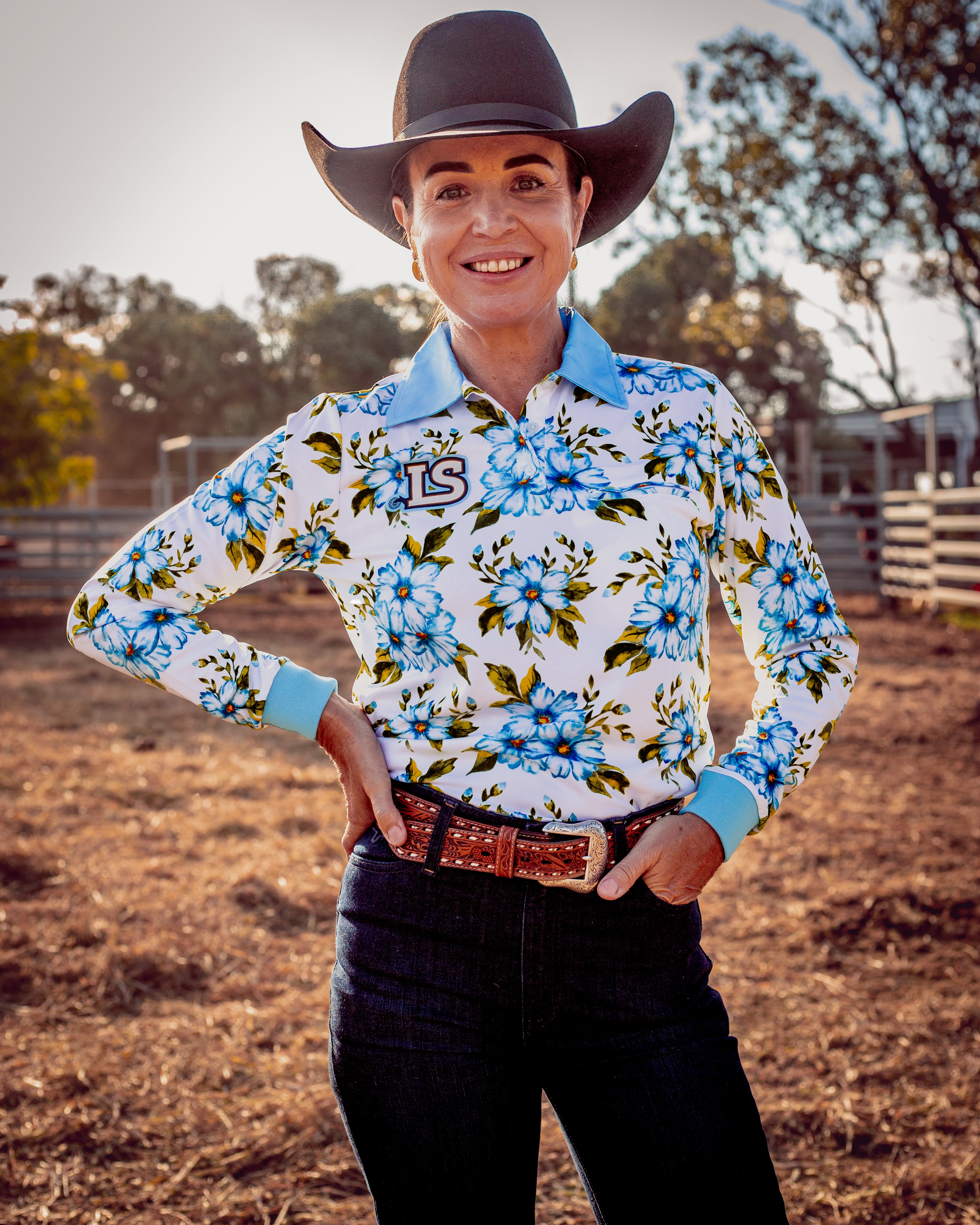 Blue Flower Sun Protection Shirt