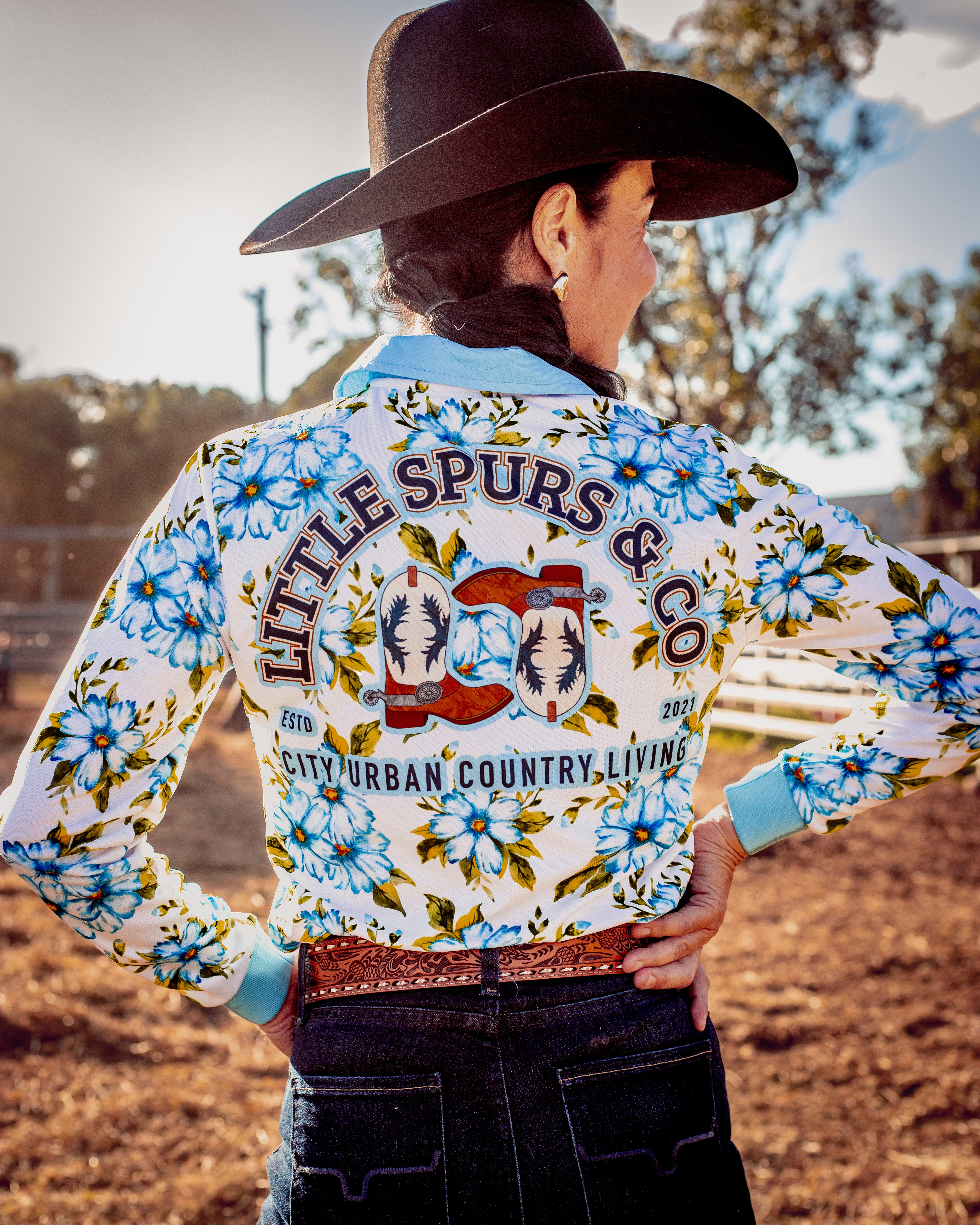 Blue Flower Sun Protection Shirt