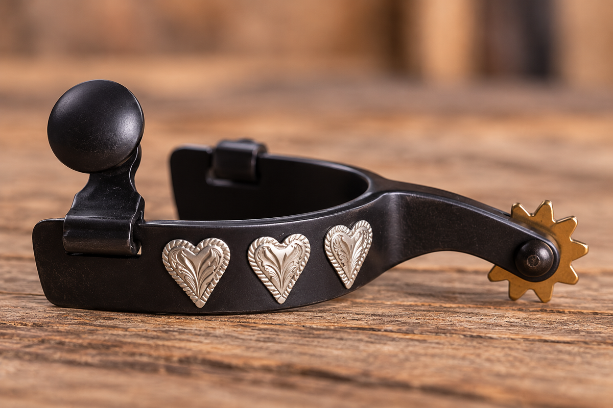 Toddler Western Spurs with Engraved Hearts