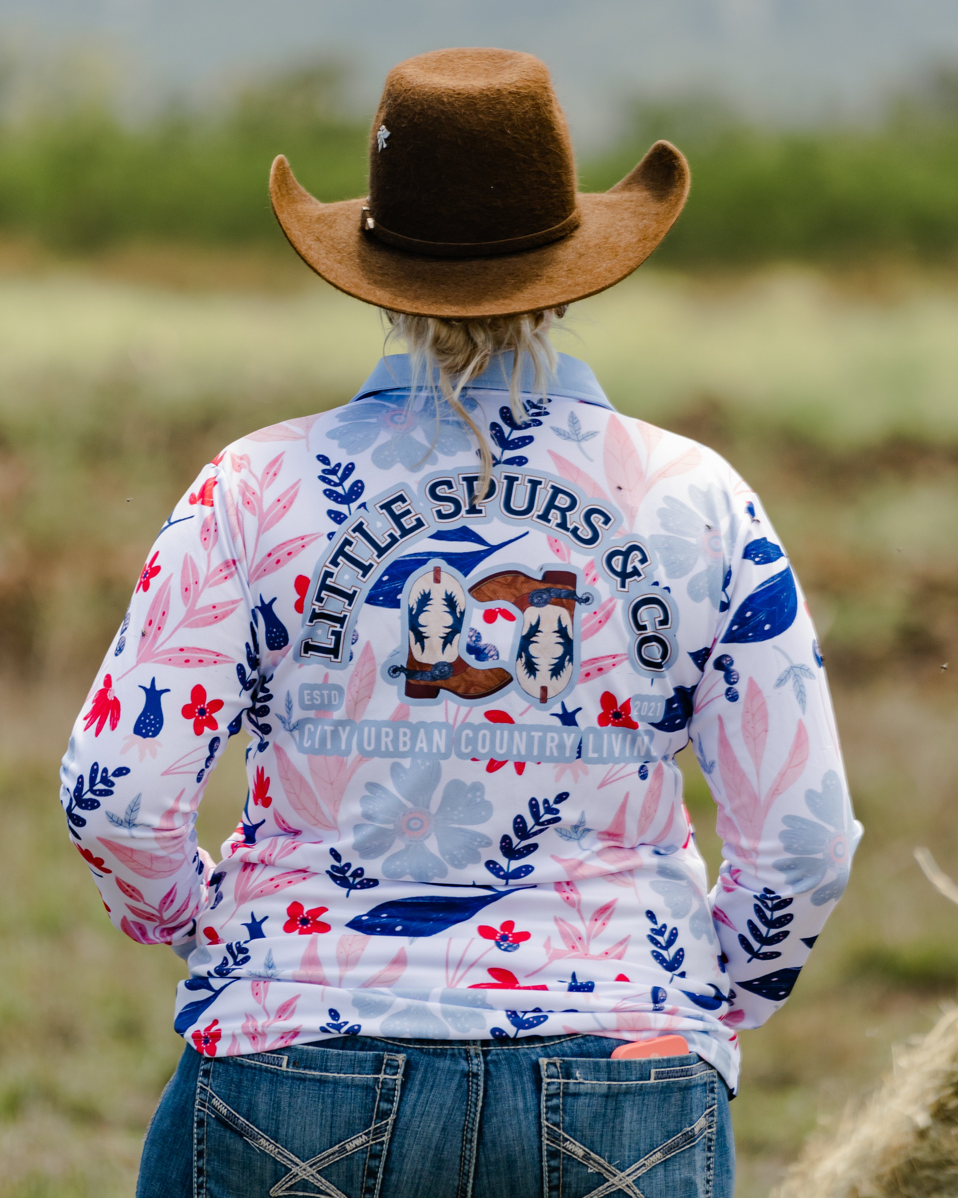 Blue Floral Sun Protection Shirt