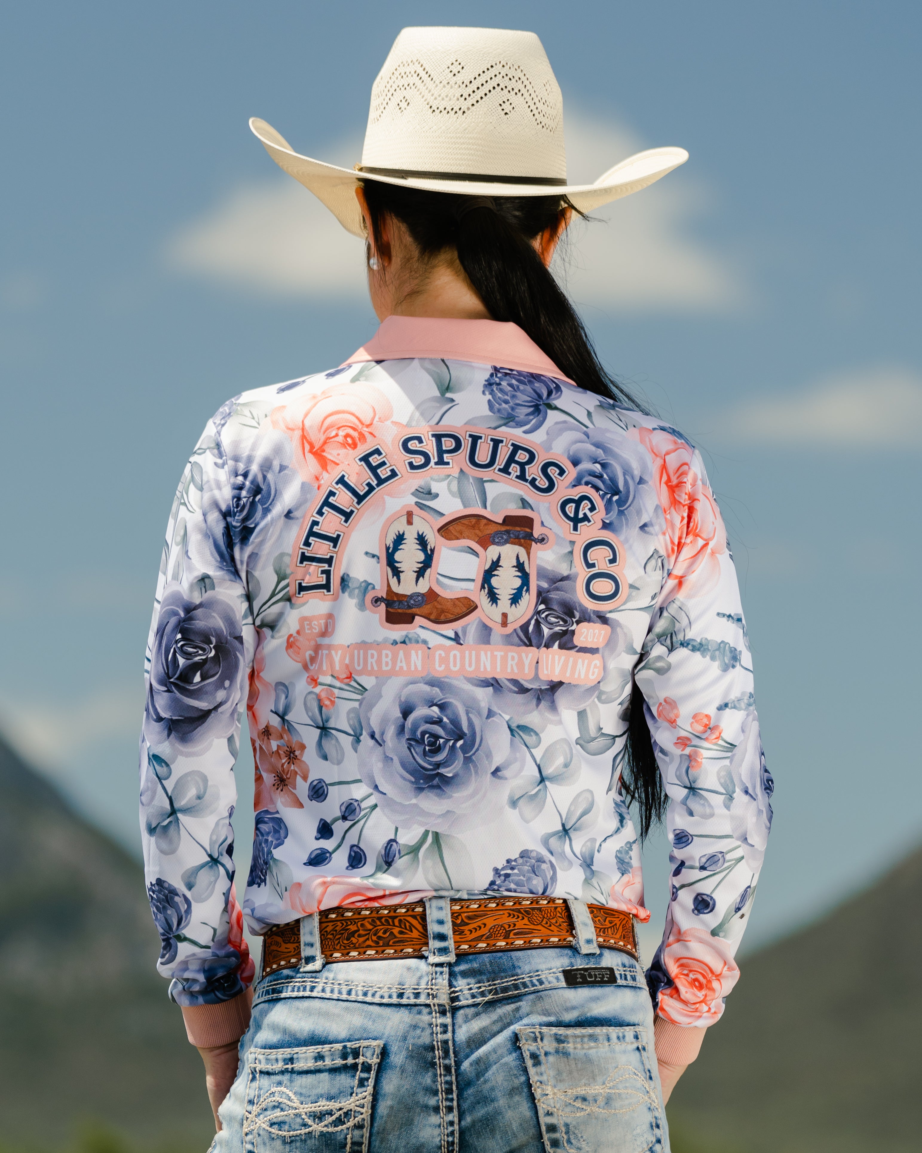 Peach Floral Sun Protection Shirt